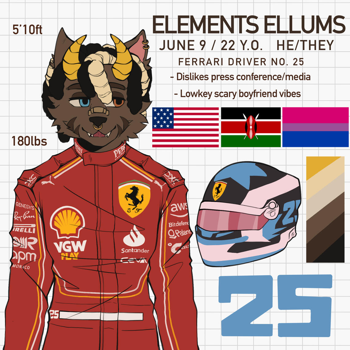 Elements (anthro racing) by @svnflowrseeds on Instagram